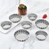 Silver Cookie Pudding Mould Stainless Steel Dessert Mould Egg Tart Molds Cupcake Egg Tart