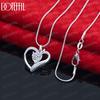925 Sterling Silver Heart-shaped Zircon Pendant Necklace Fashionable Wedding Jewelry
