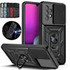 Shockproof Armor Slide Camera Lens Case For Samsung Galaxy A53 A52S A33 A73 A22 A32 A52 A72 A12 A51 M32 4G 5G S20 S21 Plus S22 Ultra Ring Stand Cover