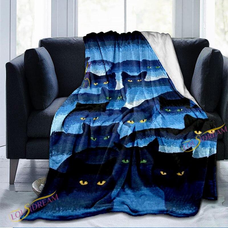 Cartoon Cute Cat Pattern Blanket Warm Blanket Super Soft Flannel Blanket Plush Bed Blanket for Adults and Children Bed or Sofa
