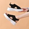 2025 Summer New Sports Sandals Women's Korean Version Breathable Thick-soled Sandals Hollow Elastic Mesh Fly-woven Socks Shoes