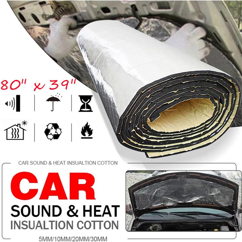 1/1.5/2/3m 1000*10mm Car Hood Engine Firewall Heat Mat Deadener Sound Noise Proof Insulation Deadening Aluminum Foil