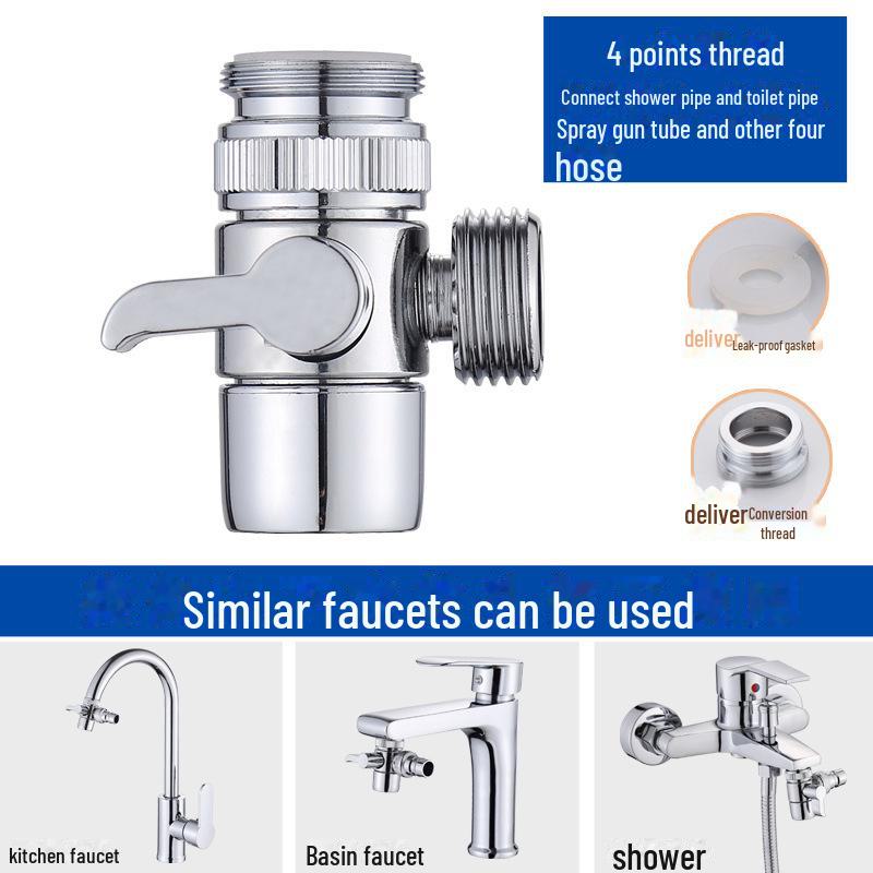 3-Way Diverter Valve for Basin Faucet, Washer Hose, & Shower Head