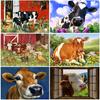 DIY Cow 5D Diamond Painting Full Round Drill Cross Stitch Farm Animal Diamond Embroidery Kits Resin Home Decor Wall Art Gift