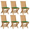 Day and Night - Day and Night Garden Chairs 6 Units with Green Teak Wood Cushions