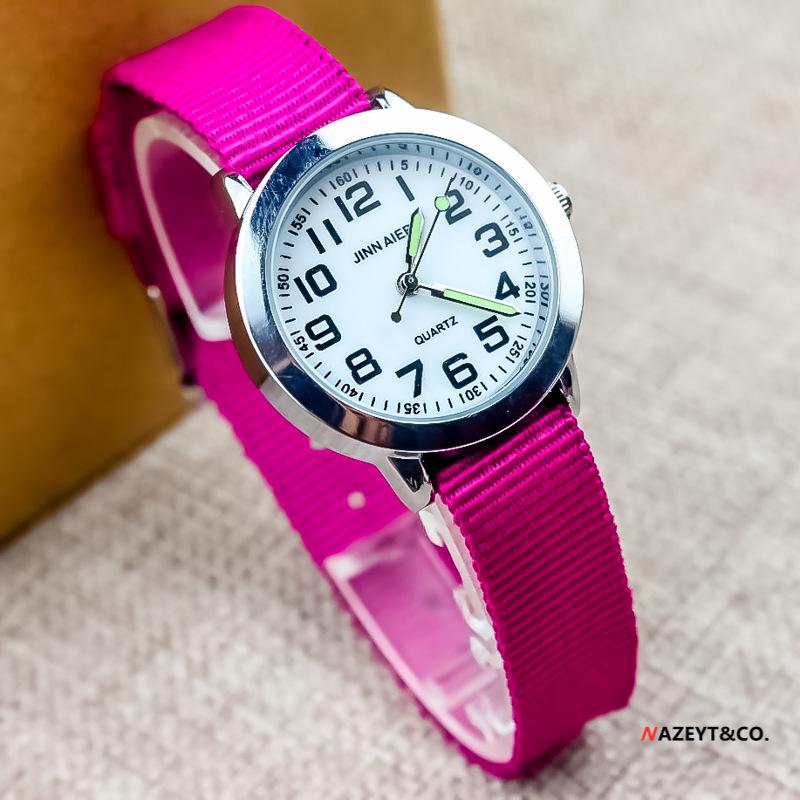 Детские повседневные спортивные цифровые кварцевые часы со светящимися стрелками и нейлоновым ремешком