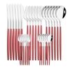 30pcs Gold Dinnerware Set Stainless Steel Cutlery Set Steak Knife Fork Coffee Spoon Flatware Cake Fork Teaspoon Silverware Western Kitchen Tableware