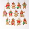 12pcs Gingerbread Haning Ornaments, Gingerman Doll Hanging Charms, Clay Figurine Ornaments for Xmas Tree, Christmas Home Decor