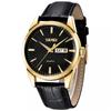 Men's Watch Black Leather Belt Business Classic Arm Watch Men's Waterproof Quartz Analog Stylish Casual Simple Date Day of the Week Lightweight Men's