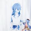 Simulation Scalp Ganyu Cosplay Wig Game Genshin Impact Gan Yu Gradient Blue Heat Resistant Synthetic Hair Wigs + WigCap + Horns