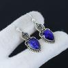 Dainty Blue Sapphire Gemstone Earrings, 925 Sterling Silver Earring, Handmade Boho Silver Jewelry Dangle Earrings, Party Wear Gifts