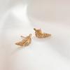 Fallen Leaves Know Autumn, Leaf Stud Earrings Exquisite and Small Earrings Korean Version Temperament Student Small Earrings Niche Accessories