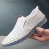 Summer Soft Leather Casual Hollow Leather Shoes Men's Anti-slip Hole Shoes Soft Bottom Leather Sandals Men