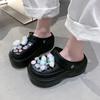 Fashion Colorful Bowknot Chunky Platform Garden Shoes Women Hollow Out Thick Bottom Clogs Sandals Woman Non Slip Summer Beach Slippers