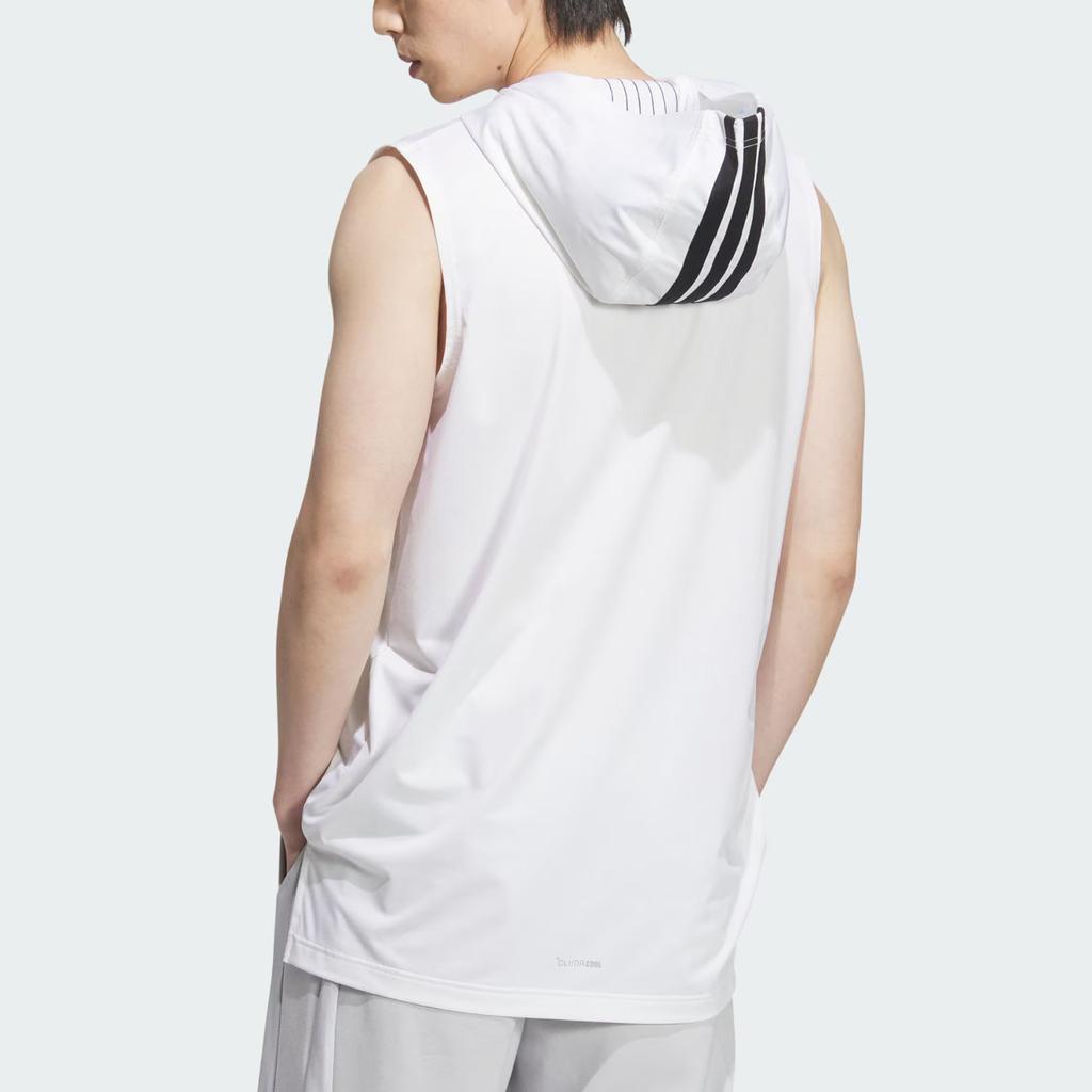 Adidas Basketball Hooded Climacool Loose Comfortable Basketball Vest Unisex Tops White JZ7472