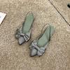 Footwear Pointed Toe Sandals for Women Closed Ladies Shoes Flat Rubber Summer 2024 No Heel Bow Green The Best Vip F On Offer H