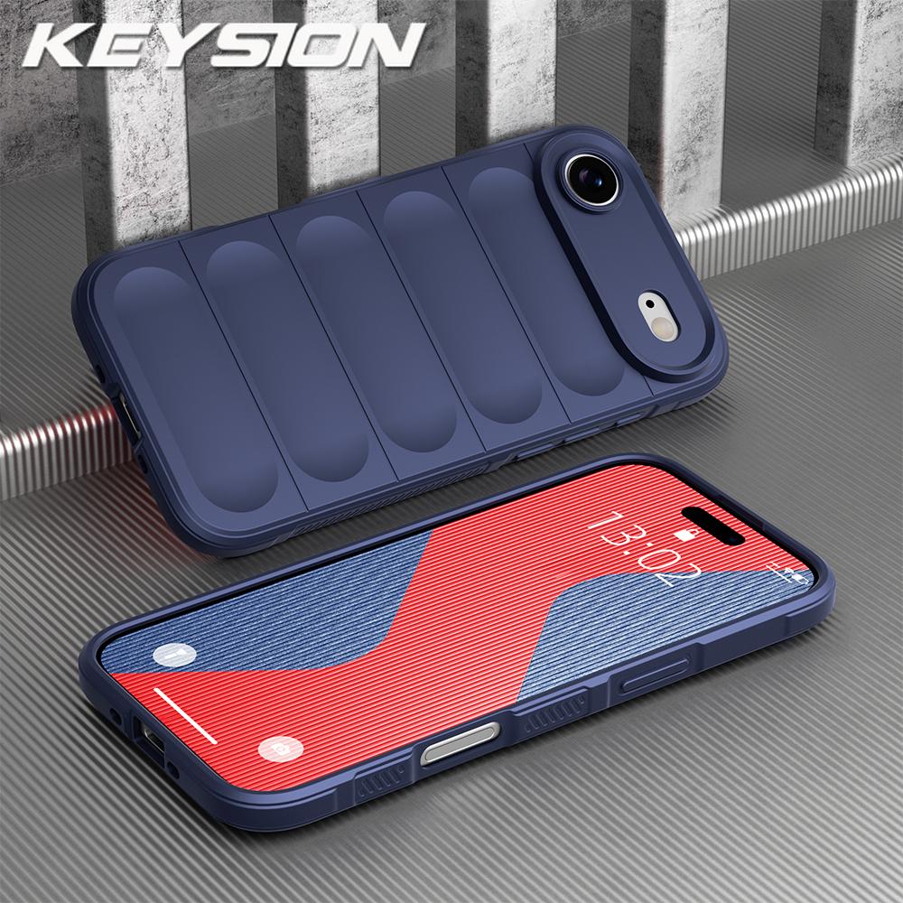 KEYSION Shockproof Matte Phone Case for iPhone 17 Pro Max 2025 Anti-skid Soft Silicone Phone Back Cover for iPhone 17 17 Air