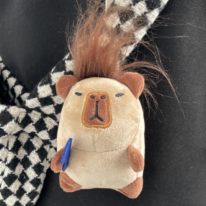 Funny Capybara Plush Doll Cartoon Kapibala Bag Keychain Small Pendant Children's Doll