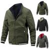 New Cotton Clip Trend Reversible Men's Solid Color Coat Zipper Stand Collar Jacket