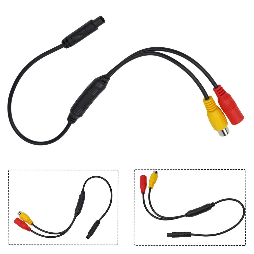 Car Backup Reverse Camera 4-Pin Male To CVBS Female Connector Wire Harness