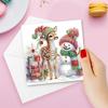 6Pcs Christmas Candle Diamond Handmade Card Rhinestone Painting Card Kit Diamond Drawing Card for Adults Holiday Friends Family
