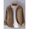 Men's Retro Japanese Style Corduroy Long-Sleeved Casual Shirt, Spring/Autumn Large Size Jacket.