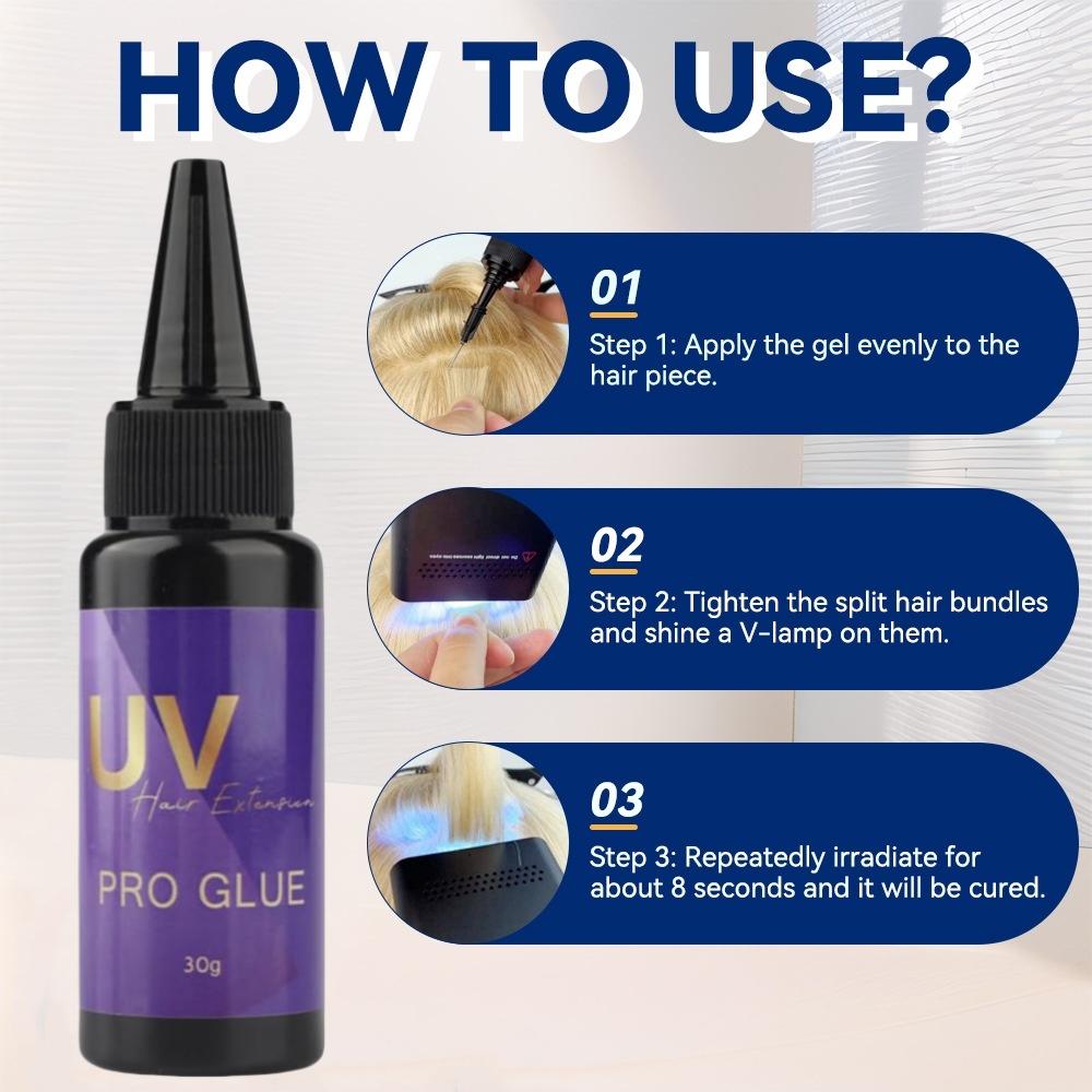 Super Fast Remover UV Hair Extension Tool Kit 30g UV Hair Glue Remover Replacement Accessories for Hair Styling Comb Invisible Hair Extensions