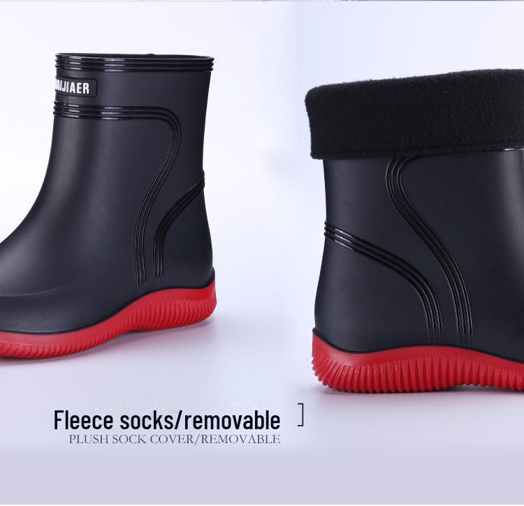 3306 Mid-Tube Fashion Rain Boots for Men and Women - Non-Slip, Waterproof, Thick Rubber Shoes, Ideal for Kitchen Work