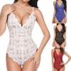 Deep V Neck Sling Bodysuit Underwear One Piece Sexy See Through Lace Pajama for Sleeping