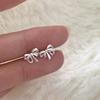 Earrings For Women, Screw-Buckle Ear Bone Nail Earrings, Trendy Ear Piercing, Japanese Style, Small Ribbon Bow, Screw Earrings