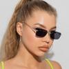 Rimless Square Sunglasses for Women Ins Style Ladies Metal Shades Street Shoot Eyewear for Women