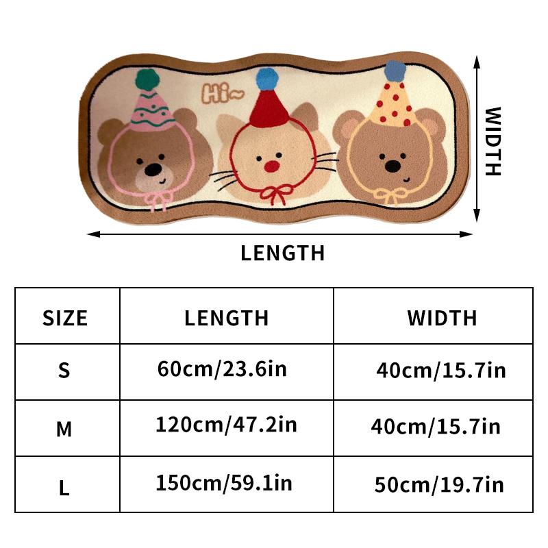 Kawaii Puppy Carpet Absorbent Floor Mat Cartoon Rug Bedroom Bedside Foot Pad Balcony Living Room Non-Slip Children's Room Carpet