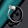 Women Ring Heart Shape Lock Polished Electroplated Alloy Geometric Pendant Colorfast Stainless Lady Anniversary Gift Wedding Ring