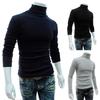 Warm Knitted Shirt Chic Top Turtleneck Solid Color Stretchy Knitted Shirt
