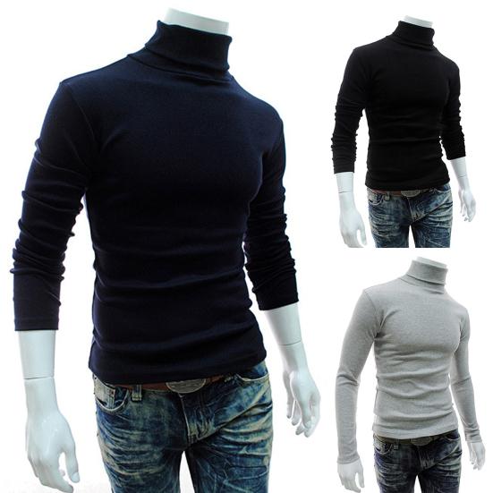 Warm Knitted Shirt Chic Top Turtleneck Solid Color Stretchy Knitted Shirt