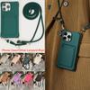 Crossbody Wallet Card Slot Liquid Silicone Case for iPhone 15 14 13 12 11 Pro Max 15 14 Plus XS Max XR X 6 6s 7 8 Plus Lanyard Rope Soft Cover
