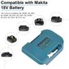 With USB With Type-C Battery Holder For Makita 18V Battery Pin BL1840 BL1850 BL1860 Charger Adapter Fast Charging