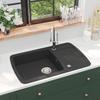 VidaXL Kitchen Sink In Granite Single Bowl Inset Reversible Home Washbasin 142944