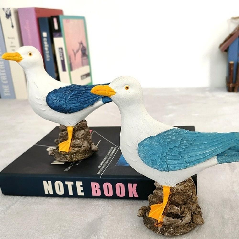 Waterproof Resin Seagull Figurine Handmade Seagull Model Ornament Seabird Ornament  Children's Room