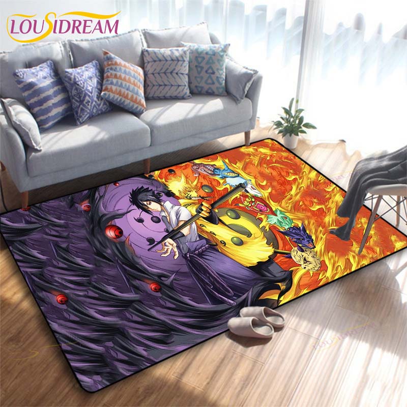 Anime Naruto 3D Printing Rug for Kitchen Doormat Bedroom Carpets for Living Room Laundry Bathroom Non-slip Floor Mat