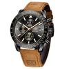 BY BENYAR Watch Watch Chronograph Analog Watch 30M Water Resistant Business Simple Stylish Popular Formal Leather Belt Quartz Watch Gift for Men Men's