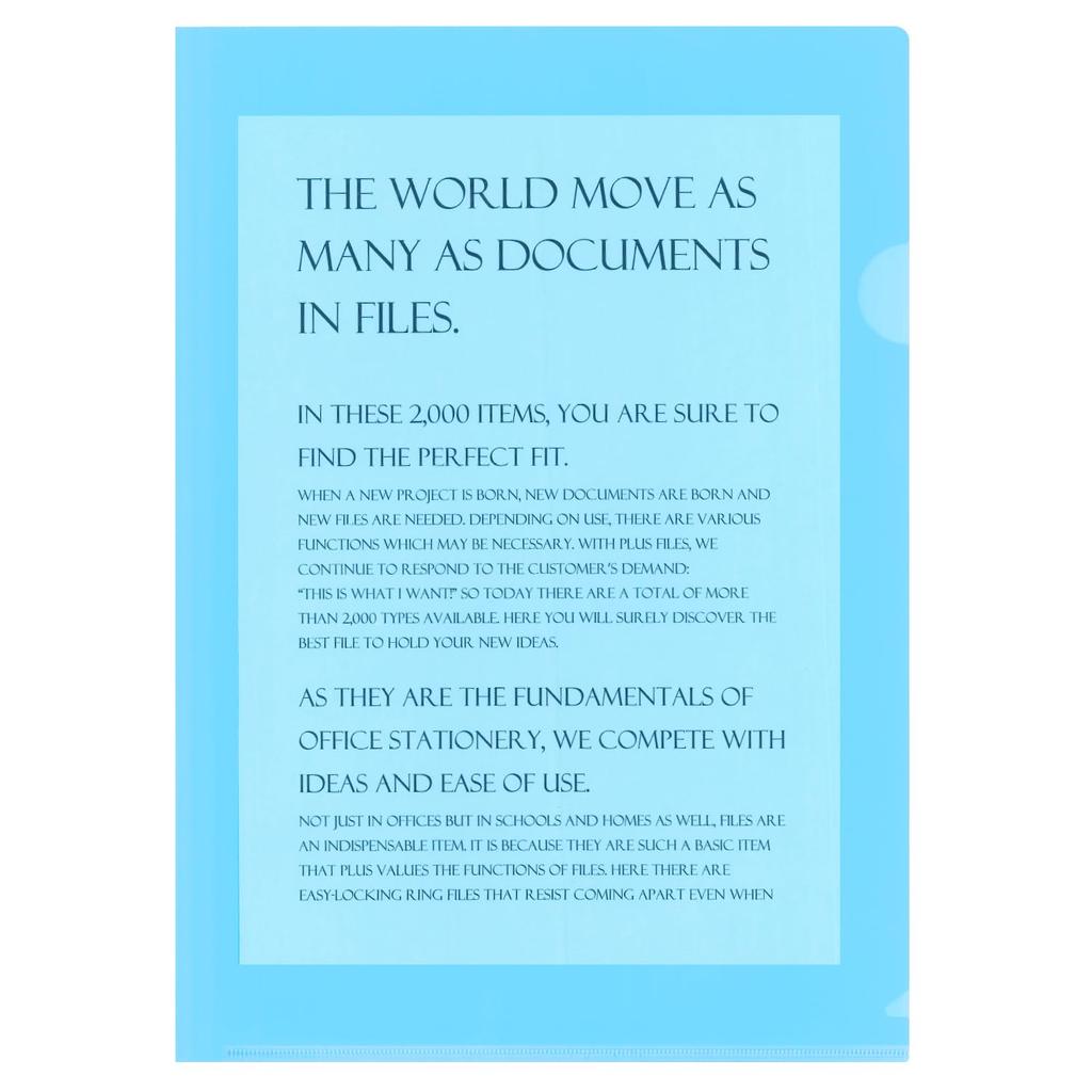 Plus Color Clear Holder A4 Vertical Blue 100 Books 89-851 FL-165HO-100P