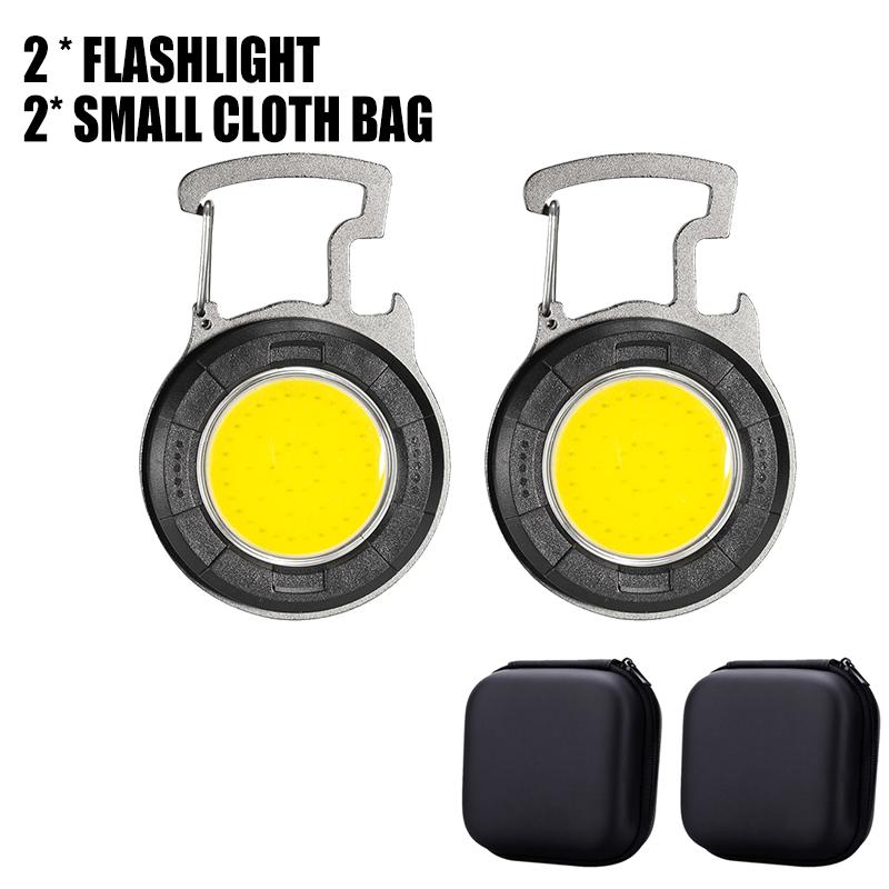 Multifunctional Portable COB Mini Keychain Light Type-c Charging Work Light Maintenance Light Emergency Outdoor Camping Light