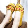 Spring Summer Genuine Leather Shoes Women Flats Tiny Flowers Soft Fashion Brand Flat Cow Leather Shoes Black White Yellow Red Plus Size 41