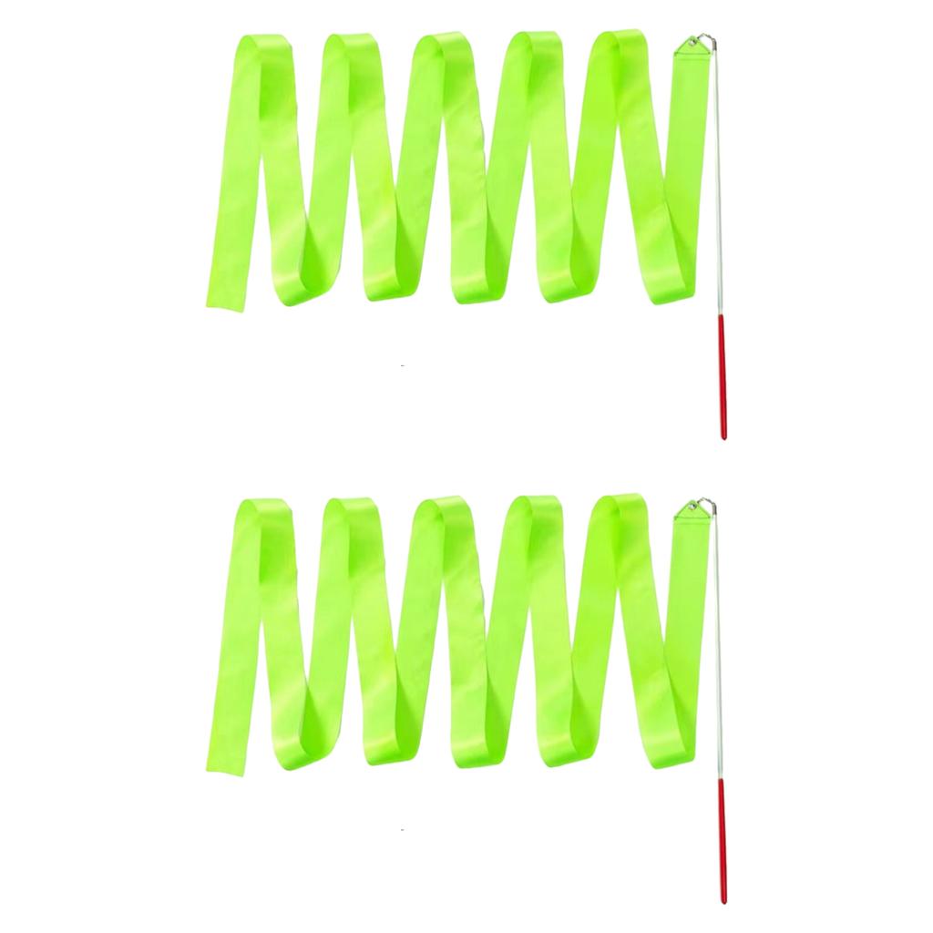 2Meters Colorful Gym Ribbon with Twirling Rod Ribbon Wand for Artistic Dancing Dance Ribbons Gymnastics Ribbon for Kids