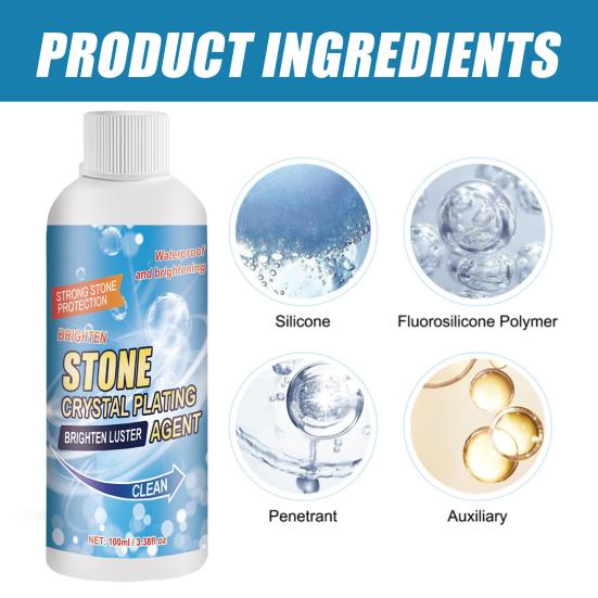 Stone Crystal-Plating Agent Stone Surfaces Stain-Resistant Waterproof Detergent PH-balanced Oil-resistant Stone Cleaner