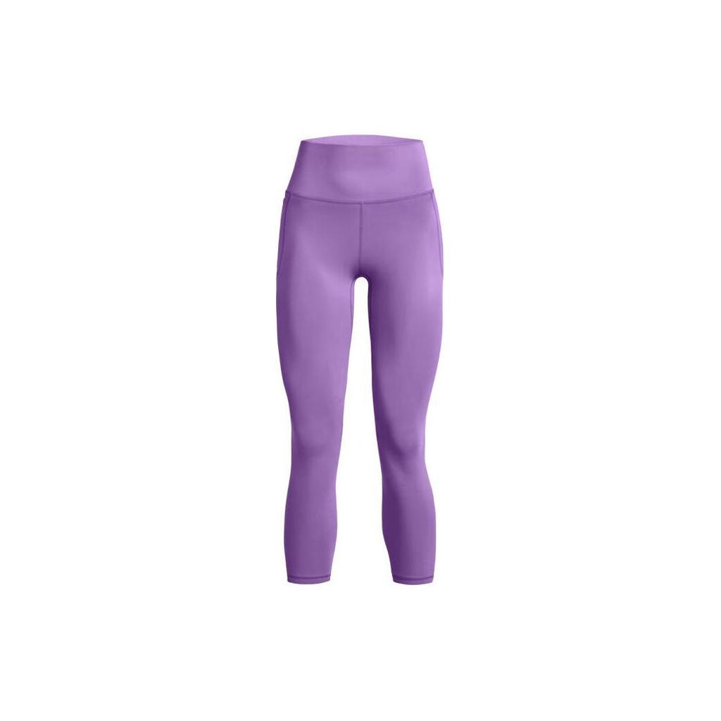 Under Armour Solid High-Waisted Slim Fit Nine-Point Sports Pants Women Bottoms Purple 1382525-560