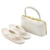 Zori Bag Set Wedding Tomesode Made In Japan Robe Decollete Zori Bag Set Type I Visiting Clothes Solid Color Formal LL Type I Silver [Nagomiya] Women's
