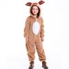 Kids Girls Animals Coral Velvet Elk Ear Christmas Reindeer Hooded Jumpsuit Children Halloween Role Play Dress Up Cosplay Costume