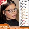 9 Piece Simple and Lightweight Rectangular Reading Glasses Colorful Non-Slip Legs  Unisex Discount Set
